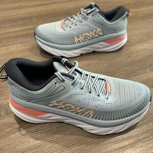 Hoka One One Bondi 7 Blue Fog Ombré Blue Athletic Running Sneakers Size 9 1/2